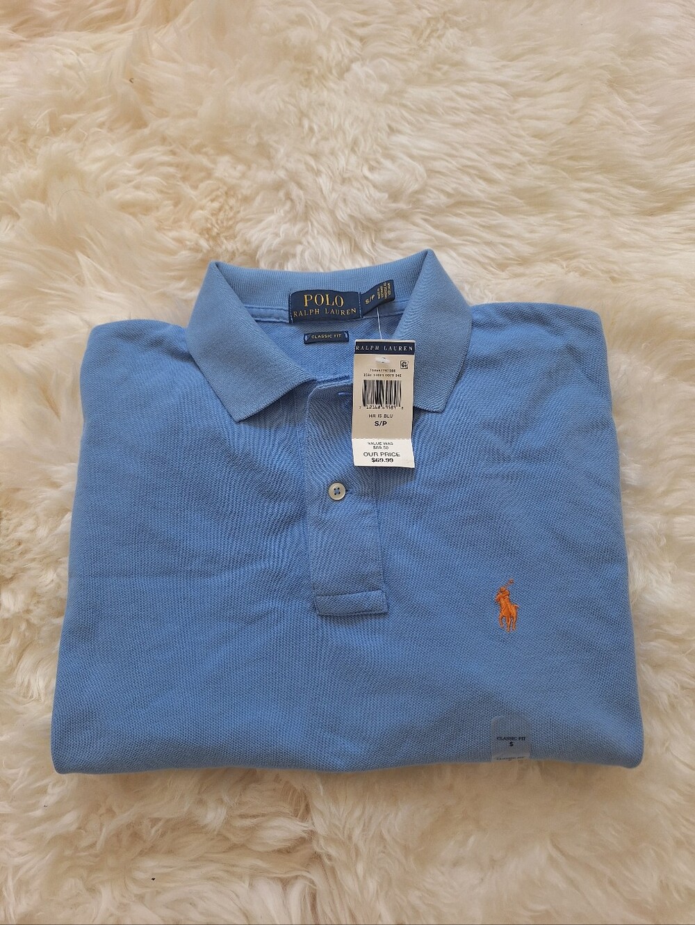 NEW Polo Ralph Lauren Mens Classic Fit Polo Shirt Blue Short Sleeve S